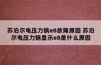 苏泊尔电压力锅e8故障原因 苏泊尔电压力锅显示e8是什么原因